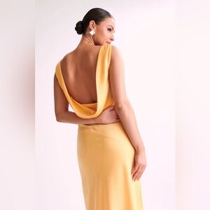 Nadia Maxi Satin Dress With Back Cowl